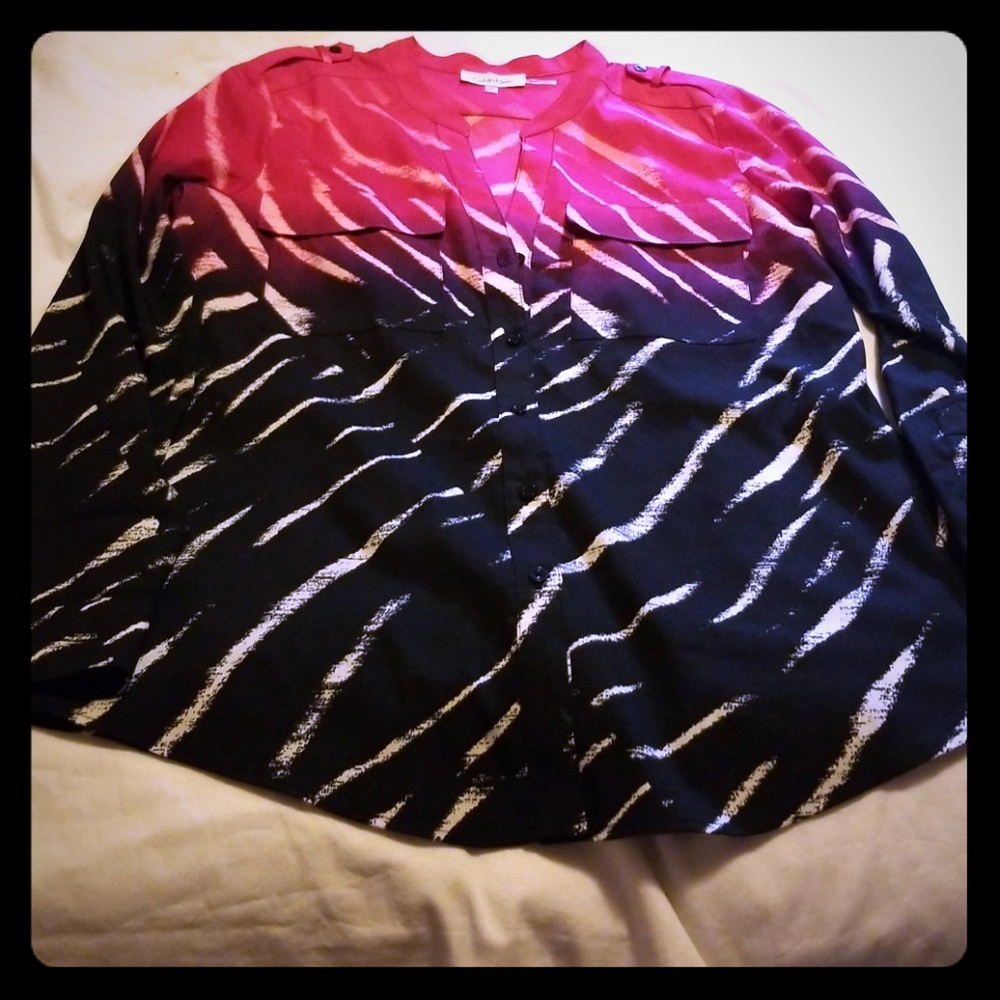 calvin klein womans longsleeve button down size s